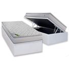 Conjunto Box Baú Solteiro: Colchão Espuma Luckspuma MasterPocket Luck Spring + Base CRC Courano White(88x188)