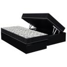 Conjunto Box Baú Solteiro: Colchão Espuma Ortobom D45 / Airtech 150 + Base CRC Suede Black(88x188)