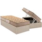 Conjunto Box Baú Solteiro: Colchão Espuma Paropas Compact AG 65 / D28 Royalle Clean + Base CRC Suede Clean (88x188)