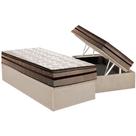 Conjunto Box Baú Solteiro: Colchão Espuma Paropas D28 / Anatômico Orthomedic Gold Plus Rústico Clean + Base CRC Suede Clean (88x188)