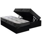 Conjunto Box Baú Solteiro: Colchão Espuma Paropas D45 Pasquale Wave Black + Base CRC Suede Black (88x188)
