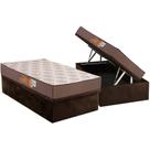 Conjunto Box Baú Solteiro: Colchão Espuma Polar D28 Pérola Brown + Base CRC Suede Brown (88x188)