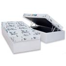 Conjunto Box Baú Solteiro: Colchão Molas Luckspuma D28 Celebrity Pró Saúde + Base CRC Courano White (88x188)