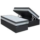 Conjunto Box Baú Solteiro: Colchão Molas Orthoflex D33 Matera ML + Base CRC Suede Gray (88x188)