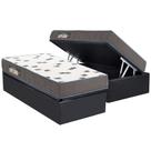 Conjunto Box Baú Solteiro: Colchão Molas Ortobom D33 Light Saúde + Base CRC Suede Gray (88x188)