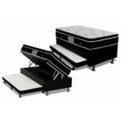 Conjunto Box Baú Solteiro: Colchão Molas Ortobom Nanolastic Physical + Base CRC Courano Black(88x188)