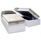 Conjunto Box Baú Solteiro: Colchão Molas Paropas Ensacadas Coliseu + Base CRC Suede White (88x188)