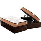 Conjunto Box Baú Solteiro: Colchão Molas Plumatex Ensacadas Smart Classic + Base CRC Suede Brown (88x188)
