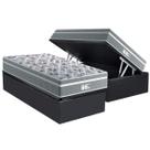Conjunto Box Baú Solteiro: Colchão Molas Probel Ensacadas Evolution Gray + Base CRC Suede Gray (88x188)