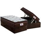 Conjunto Box Baú Solteiro: Colchão Molas Probel MasterPocket Ensacadas ProDormir Miami + Base CRC Suede Brown(88x188)