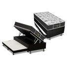Conjunto Box Baú Solteiro: Colchão Molas Probel Prolastic ProDormir Sleep Black + Base CRC Suede Black (88x188)