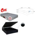 Conjunto Box Baú Viúva 128x188 Colchão Castor D33 Sleep Max Espuma Firme Double Face com Cama Baú Suede Reforçada