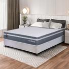 Conjunto Box Branco Cairo Cinza Molas Ensacadas Casal 138x188x64 - King House
