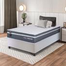 Conjunto Box Branco Cairo Cinza Molas Ensacadas Solteiro 88x188x64 - King House