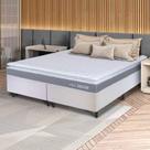 Conjunto Box Branco Durban Cinza Espuma D28 Queen 158x198x57 - King House