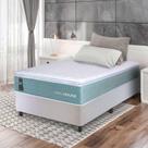 Conjunto Box Branco Lagos Verde Molas Ensacadas Solteiro 96x203x66 - King House