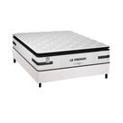 Conjunto Box Casal: Colchão Molas Plumatex Ensacadas Liz Premium D33 + Base CRC Courano White (138x188)