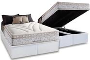 Conjunto: box com baú bipartido branco + colchão american molas maxspring herval casal 138x188x79 Conjunto: box com baú bipartido branco + colchão american molas maxspring herval casal 138x188x79