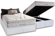 Conjunto: box com baú branco + colchão american molas maxspring herval king 193x203x79 Conjunto: box com baú branco + colchão american molas maxspring herval king 193x203x79