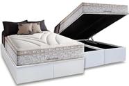 Conjunto: box com baú branco + colchão american molas maxspring queen 158x198x79