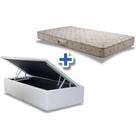 Conjunto: box com bau branco + colchão cannes densidade 33 herval solteiro 088x188x60