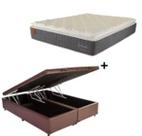 Conjunto box com baú colchão Brilhante molas ensacadas King 193x203X76