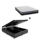 Conjunto: Box com Baú + Colchão Herval Zafira - Molas Ensacadas - Queen 158x198x68 Conjunto: Box com Baú + Colchão Herval Zafira - Molas Ensacadas - Queen 158x198x68