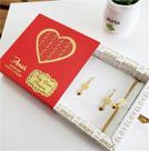 Conjunto box desejos amor brinco e pulseira coração e simbolo h ster