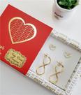 Conjunto box desejos amor brincos corações entrelação e infinito