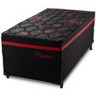 Conjunto Box e Colchão Solteiro Hellen Montana com molas ensacadas 88 cm - Preto/Vermelho