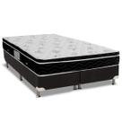 Conjunto Box King: Colchão Molas Ortobom Nanolastic Physical+Base CRC Suede Black (186x198)
