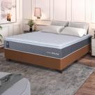 Conjunto Box Marrom Argel Cinza Espuma D33 Casal 138x188x67 - King House