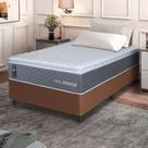 Conjunto Box Marrom Argel Cinza Espuma D33 Solteiro 96x203x67 - King House