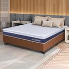 Conjunto Box Marrom Durban Azul Espuma D28 Casal 138x188x57 - King House Conjunto Box Marrom Durban Azul Espuma D28 Casal 138x188x57 - King House