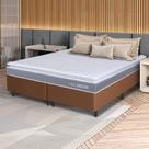 Conjunto Box Marrom Durban Cinza Espuma D28 Queen 158x198x57 - King House