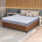 Conjunto Box Marrom Durban Cinza Espuma D28 Viúva 128x188x57 - King House