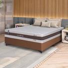 Conjunto Box Marrom Mali Bege Molas Ensacadas Casal 138x188x70 - King House