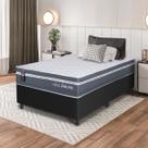 Conjunto Box Preto Cairo Cinza Molas Ensacadas Solteiro 96x203x64 - King House