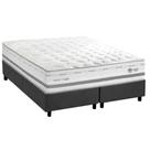 Conjunto Box Queen: Colchão Molas Herval Maxspring C1756 c/ Massagem + Base CRC Suede Gray (158x198)