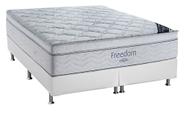 Conjunto Box Queen Size Freedom Ortobom com Base material sintético Branco (158x198x71)
