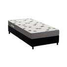 Conjunto Box Solteiro: Colchão Espuma Ortobom D33 Light Saúde + Base CRC Suede Black (88x188)