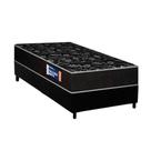 Conjunto Box Solteiro: Colchão Espuma Plumatex D28 IsoPluma + Base CRC Suede Black(88x188)