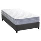 Conjunto Box Solteiro: Colchão Molas Herval Maxspring C1780 + Base CRC Suede Gray (88x188)