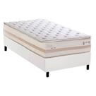 Conjunto Box Solteiro: Colchão Molas Herval Maxspring Real + Base CRC Corano White (88x188)