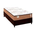 Conjunto Box Solteiro: Colchão Molas Plumatex Ensacadas MasterPocket Smart Classic + Base CRC Suede Brown(88x188)