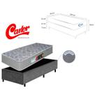 Conjunto Box Solteiro King 96x203 Colchão Castor Sleep Max D33 Espuma Firme Double Face com Base Box Suede Reforçada