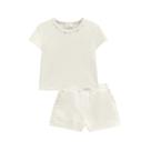 Conjunto Boxy e Shorts em Jacquard Off- White