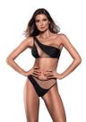 Conjunto Brilhoso Calcinha Asa Delta Top Sutiã Um Ombro Strass