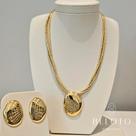Conjunto brinco + colar dama banhado em ouro 18k