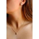 Conjunto Brinco e Colar de Gota Verde Agua Semi Joia Banhado Ouro 18k
